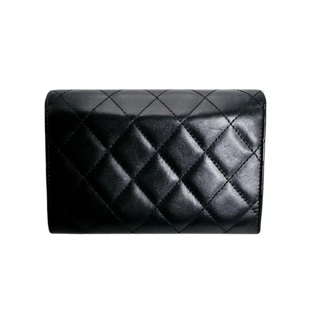 CHANEL black leather